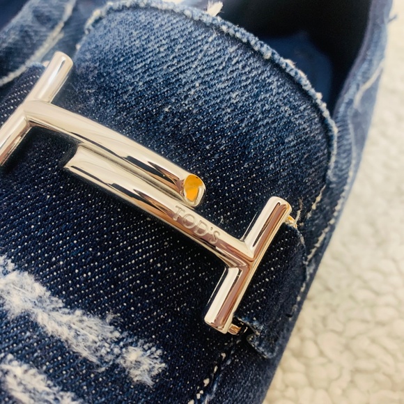 Tods Double T Denim Loafers - NWT 5.5 - Picture 5 of 10
